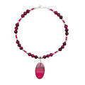 Pink Agate Pendant Necklace