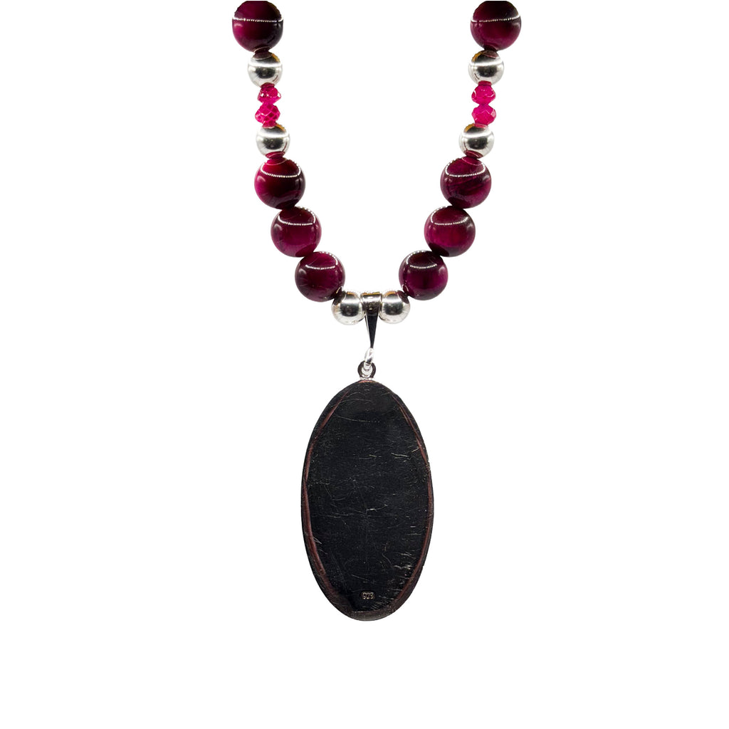 Pink Agate Pendant Necklace