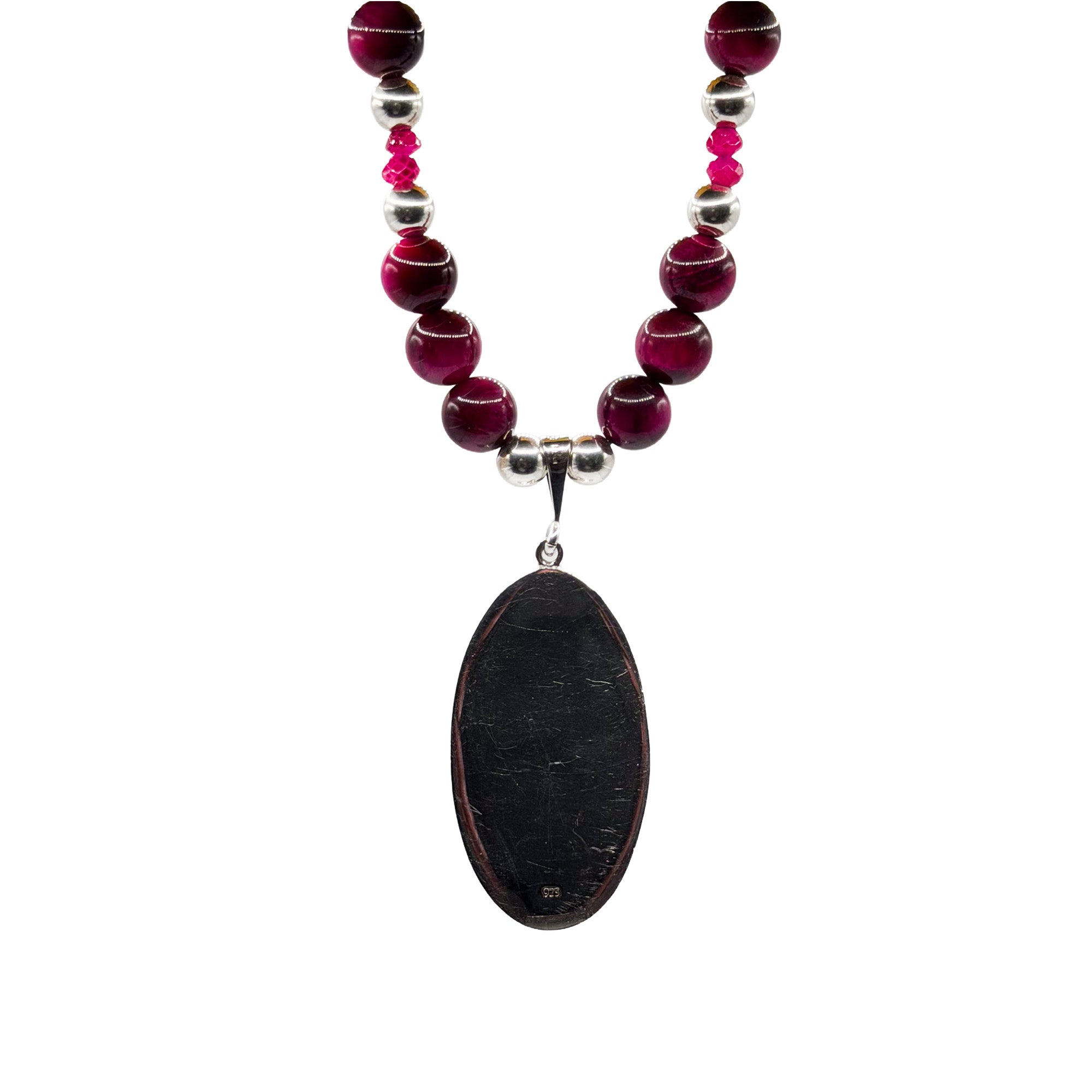 Pink Agate Pendant Necklace