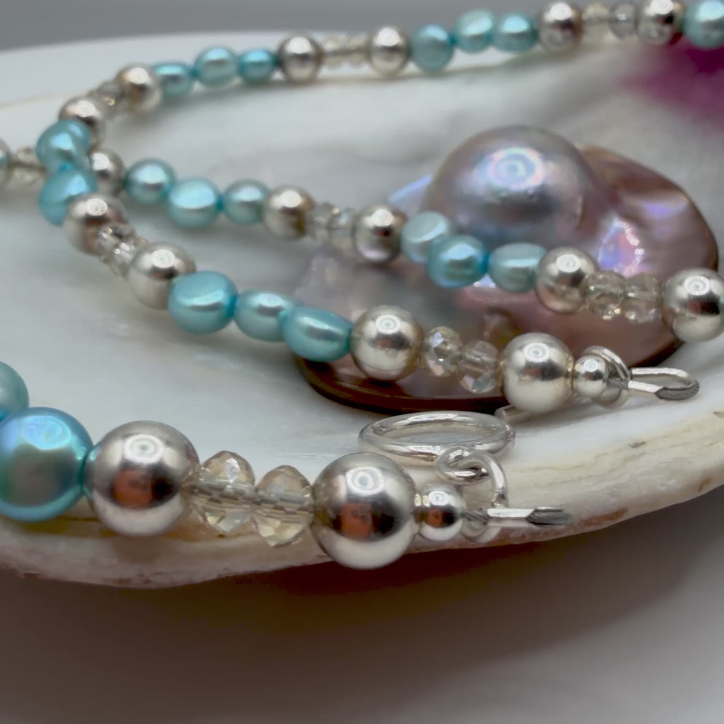 Blue Pearl Necklace